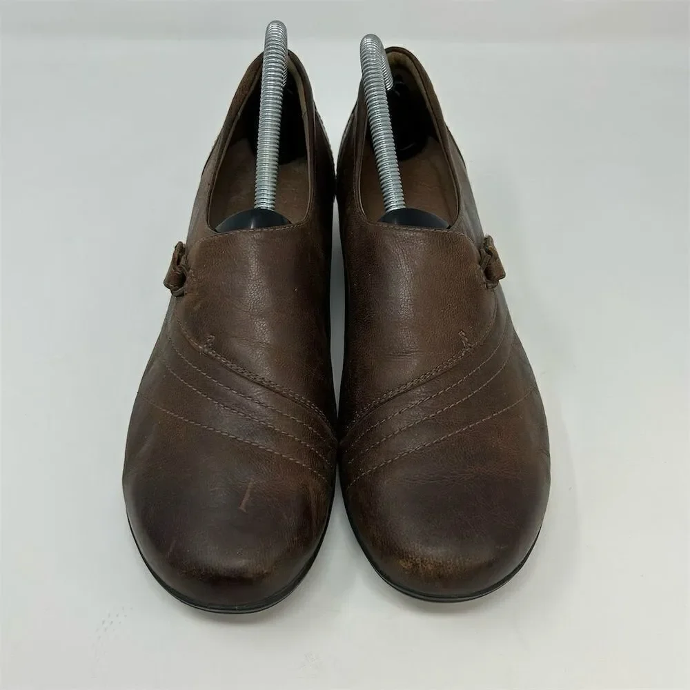 Dansko Franny Women's Brown Leather Loafers Size 40 (US 9.5-10) Casual Shoes